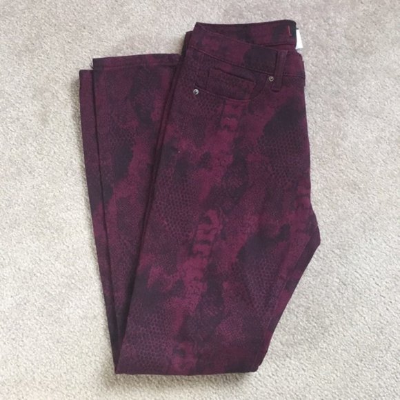 BDG High Rise Cigarette Plum Snakeskin Jean - Picture 5 of 6